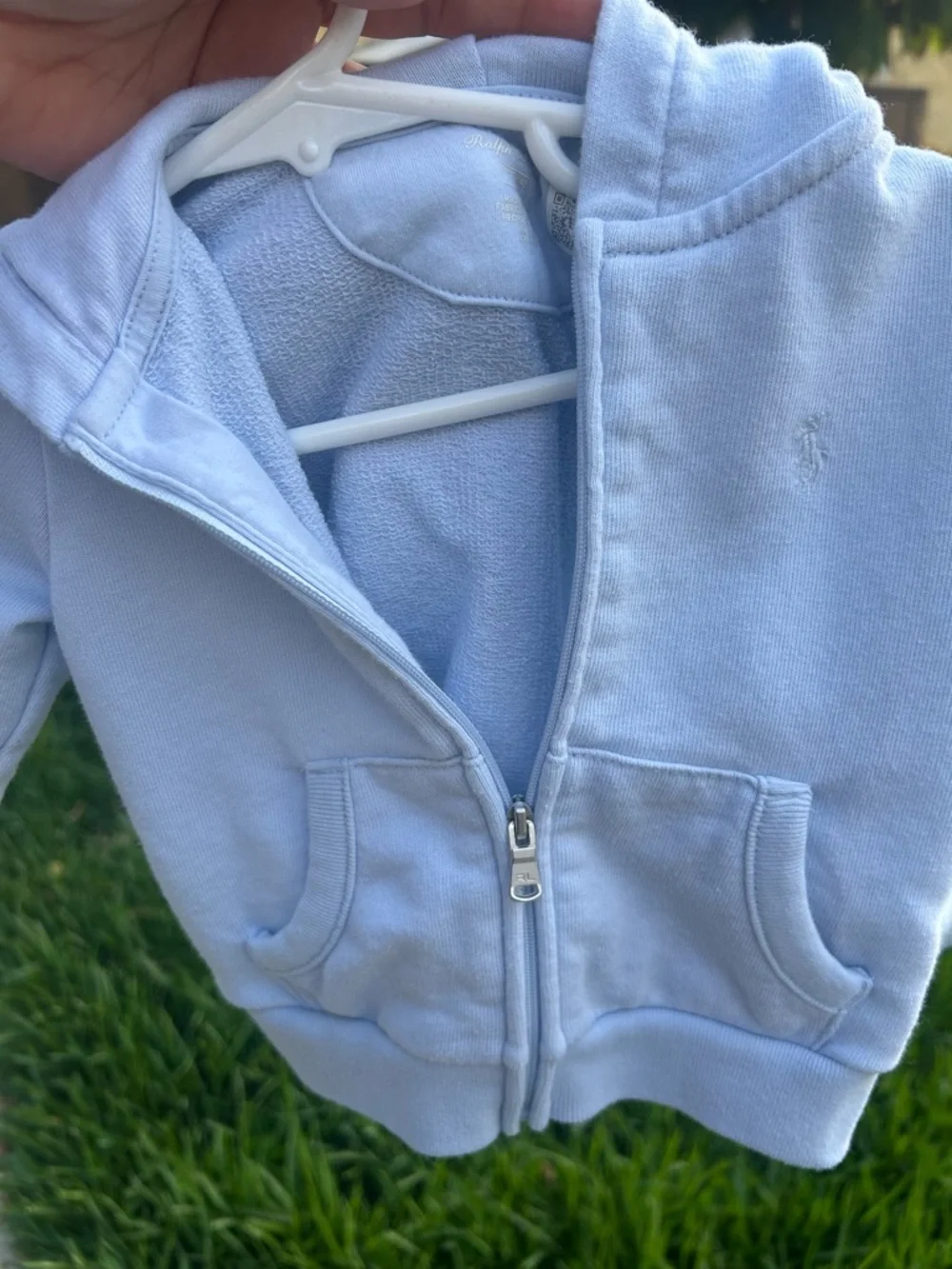 Ralph Lauren Light Blue Kids Zip Hoodie